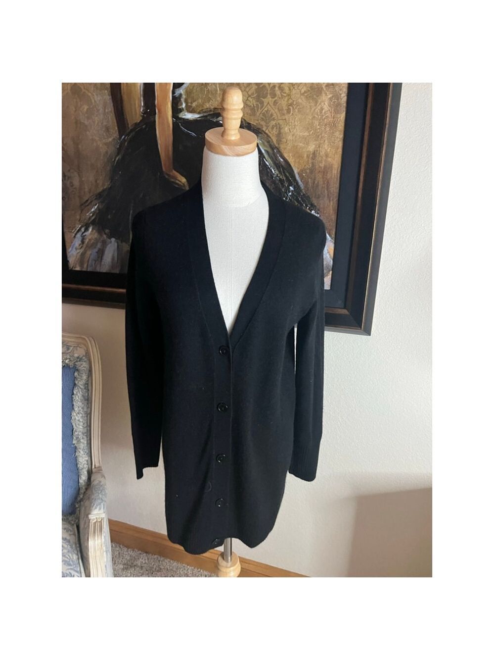 NWT Bloomingdale's Black Cashmere Cardigan M
